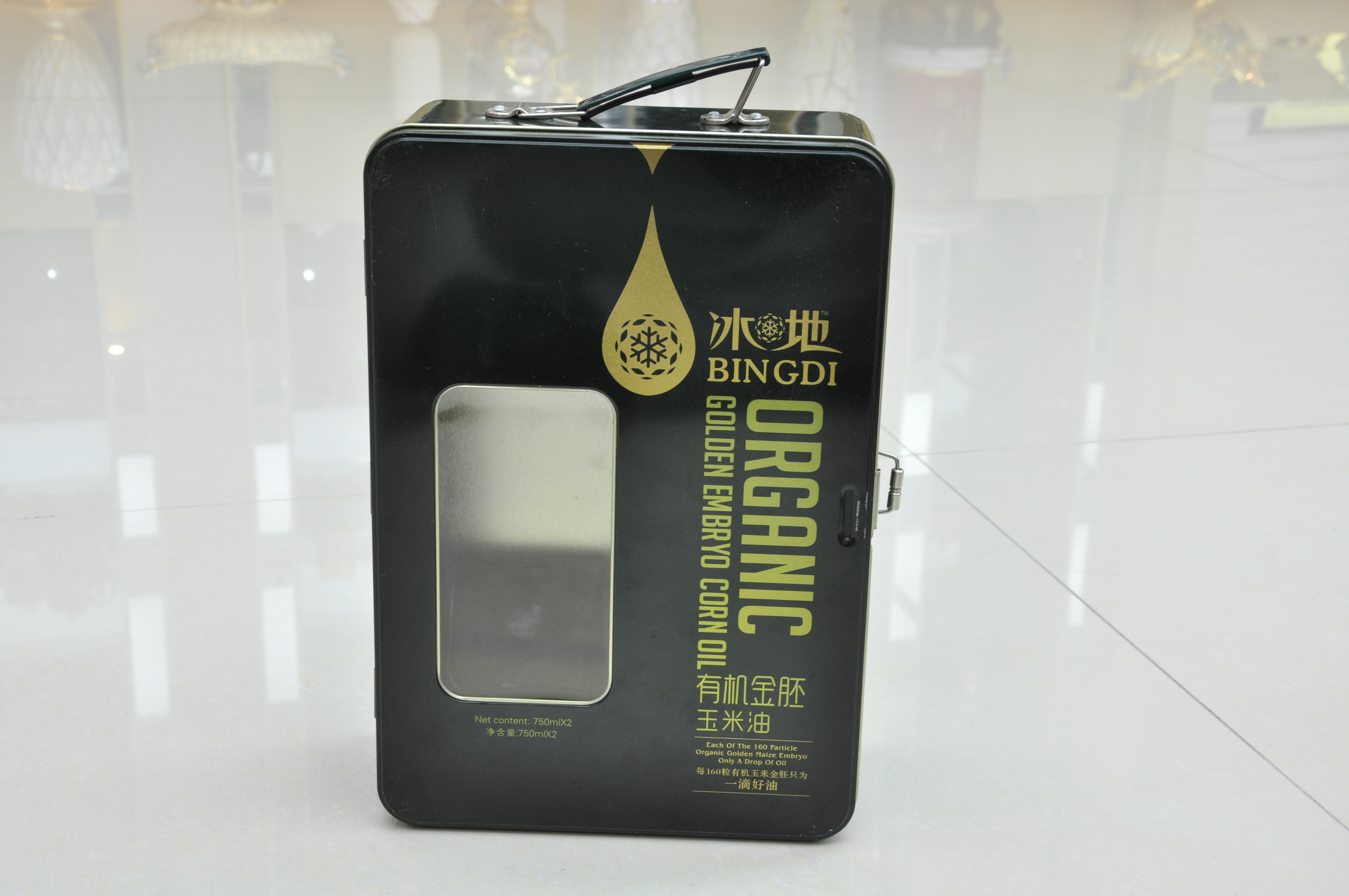 雙支裝500ML玻璃瓶山茶油馬口鐵手提禮盒